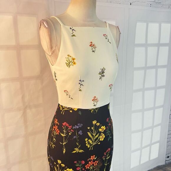 H&M NWT mixed floral prints midi pencil dress size 6 - Picture 3 of 11